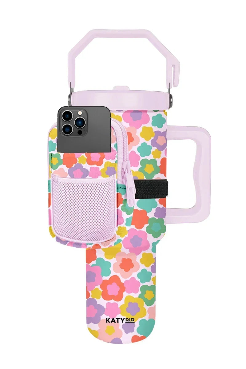 Groovy Multicolored Flowers Tumbler Zipper Pouch