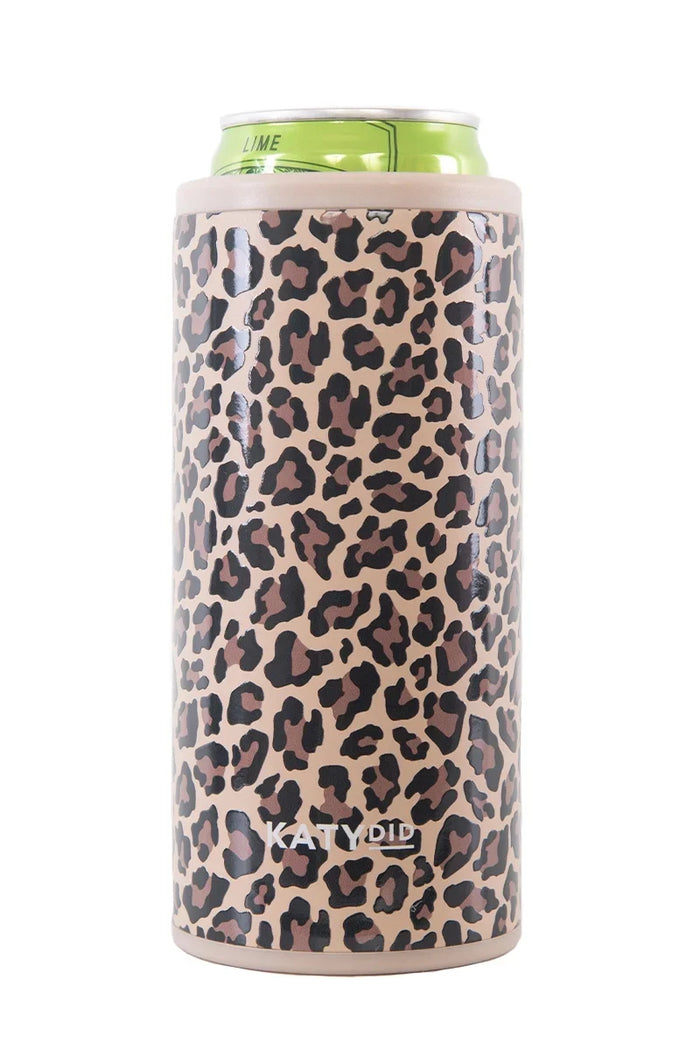 Brown Leopard Slim Can Cooler