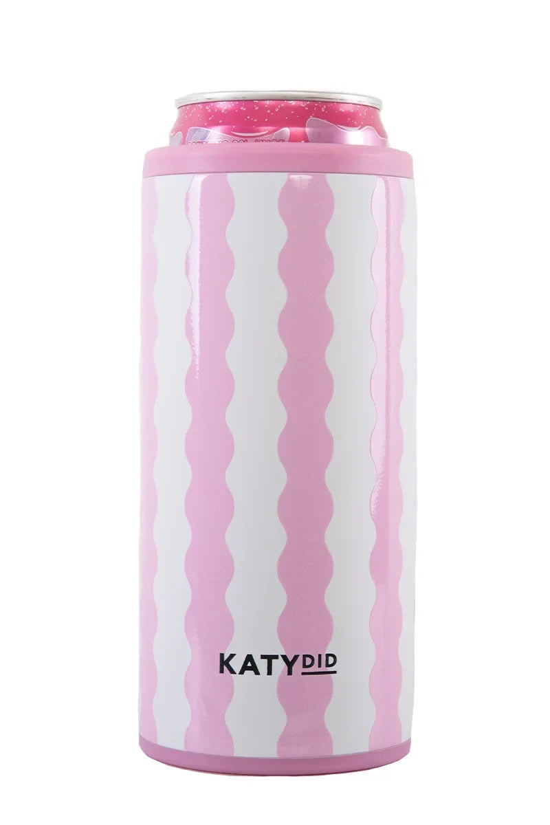 Light Pink Scalloped Slim Can Cooler Drinks