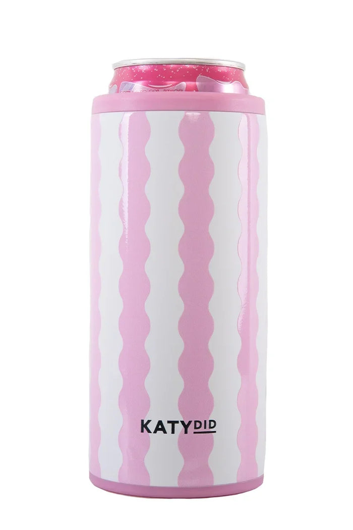 Light Pink Scalloped Slim Can Cooler Drinks