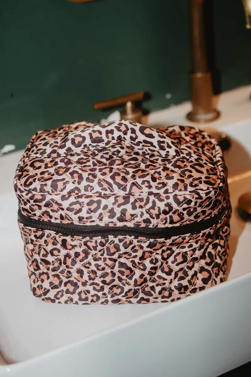 Brown Leopard Makeup Bag Travel