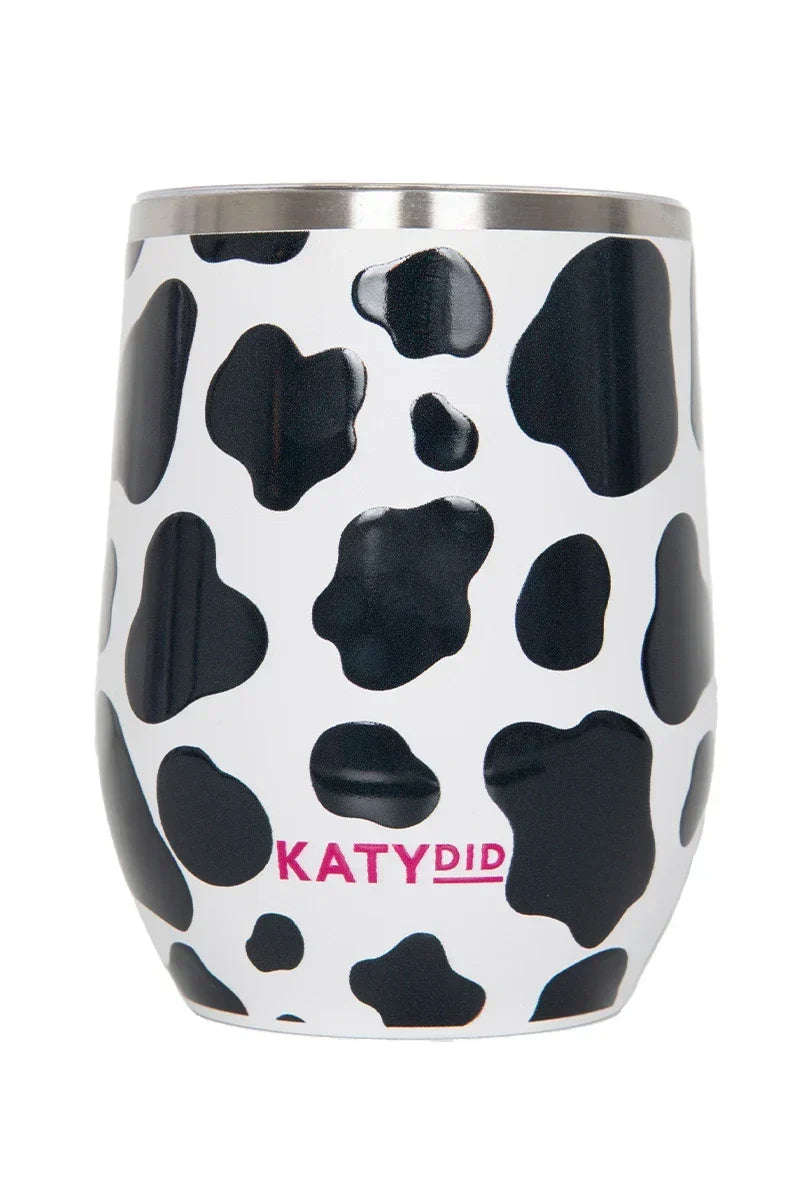 Cow Print Wine Tumbler Cup With Lid