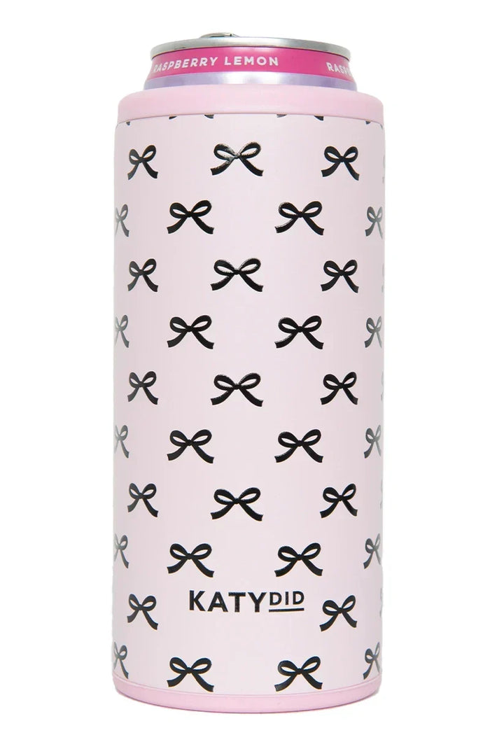 Black & Pink Mini Bows Tall Can Cooler