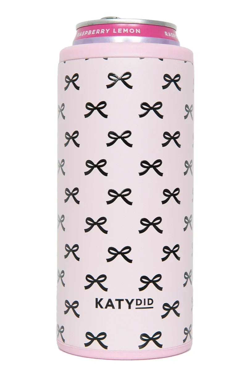 Black & Pink Mini Bows Tall Can Cooler