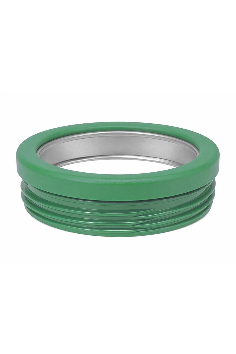 Aqua and Green Striped 12 Oz Can Cooler