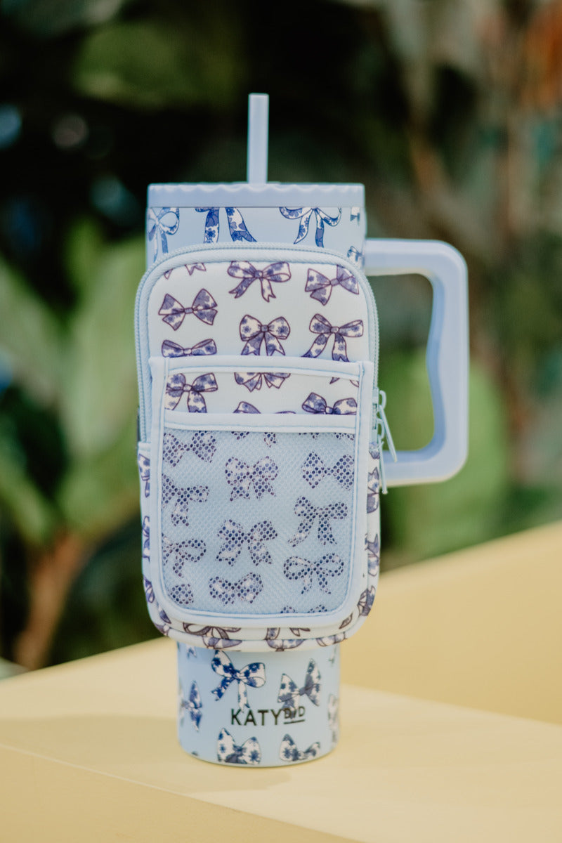 Chinoiserie Coquette Bows Tumbler Zipper Pouch