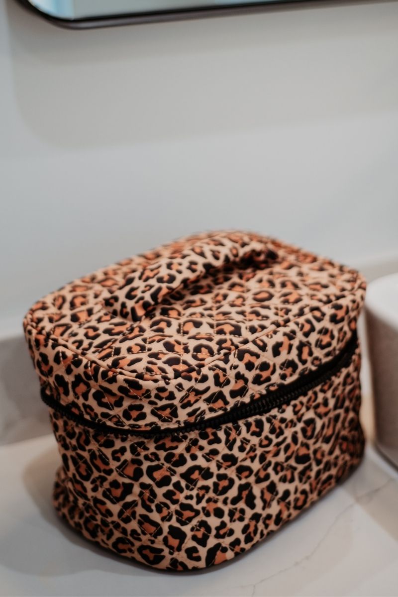 Brown Leopard Makeup Bag Travel