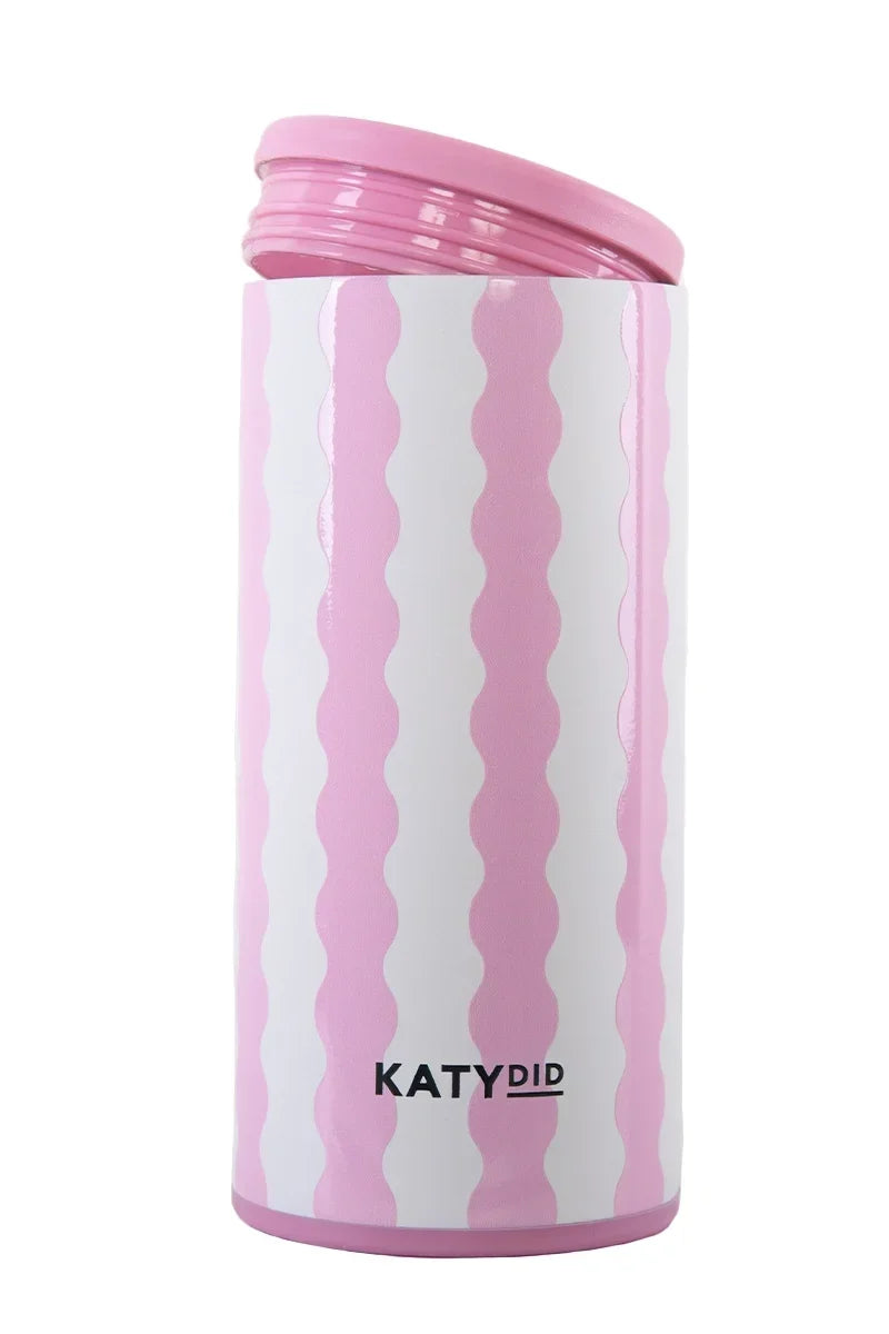 Light Pink Scalloped Slim Can Cooler Drinks