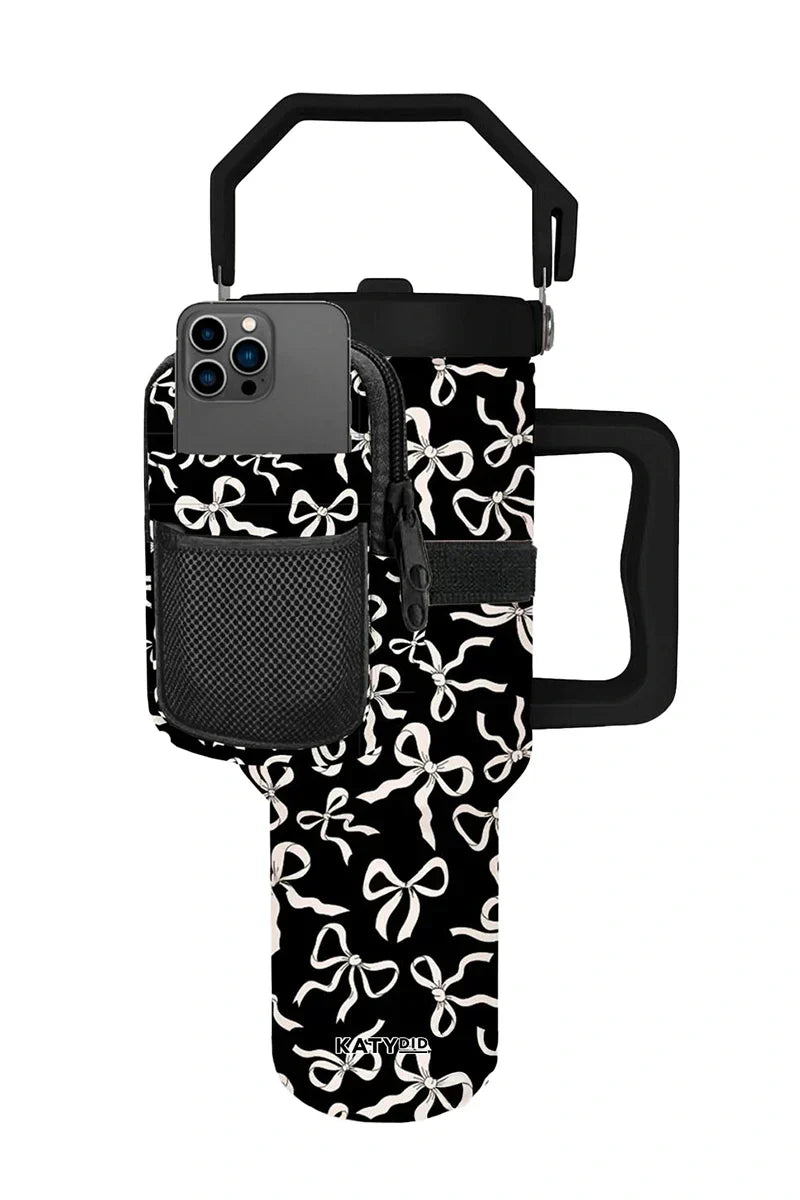 Black & White Bows Tumbler Pouch