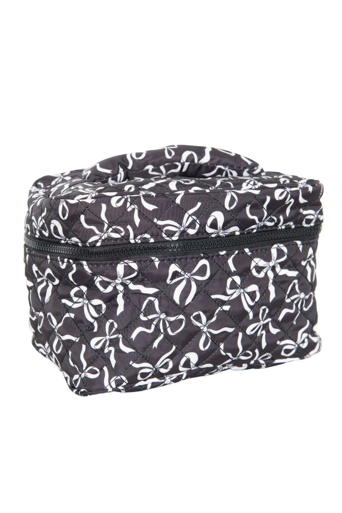 Black & White Coquette Bows All Over Makeup Bag