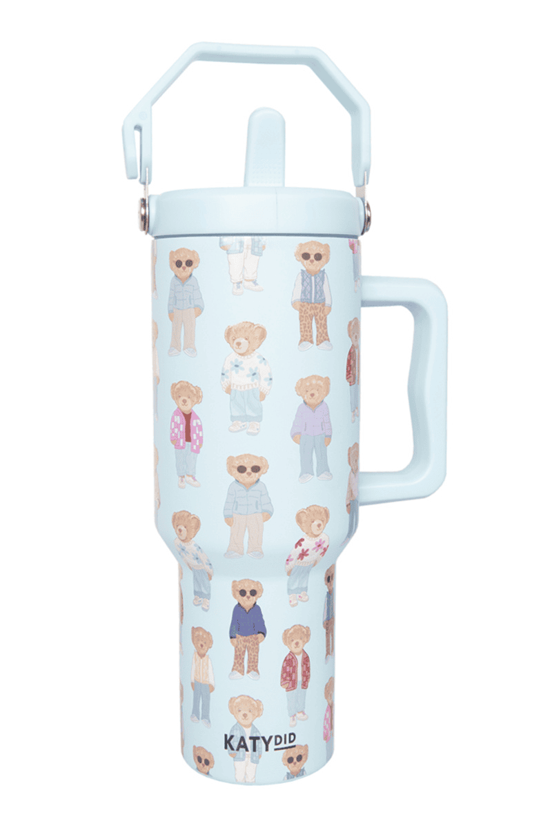 Fall Bears 38 Oz Tumbler with Lid Handle